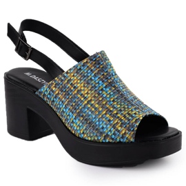 Kvinnors sandaler på M. Daszyński Braid Post MR23126-7 blå