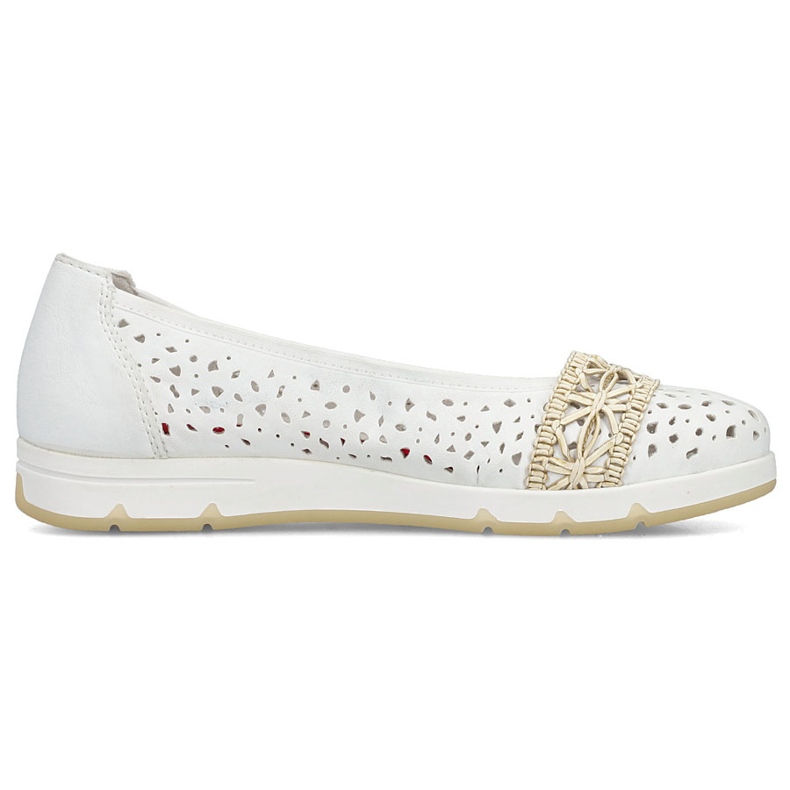 Women's Ballerinas Openwork bekväma vita Rieker L3062-80