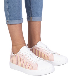 Rosa kvinnamaterial sneakers
