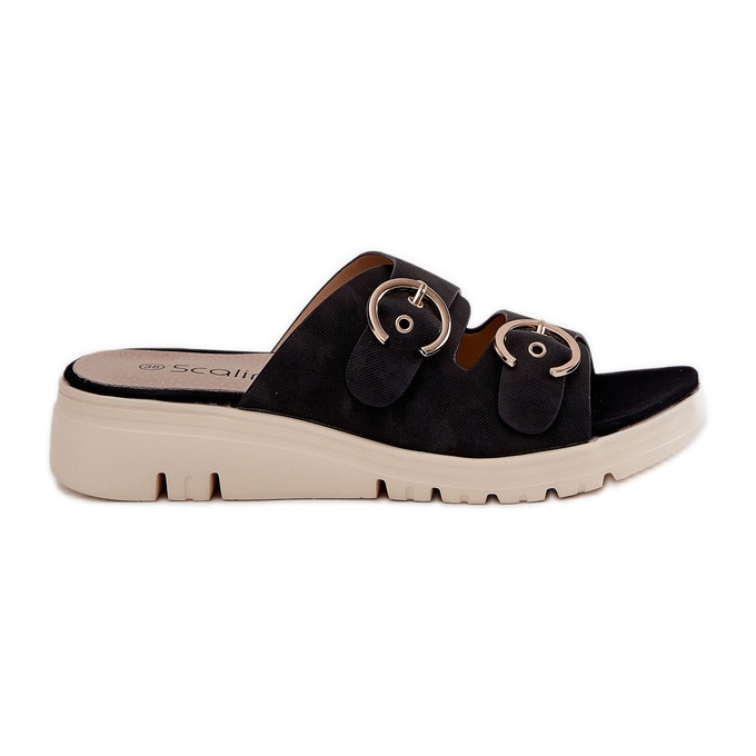 Lätt kvinnorkilar med svarta spännen