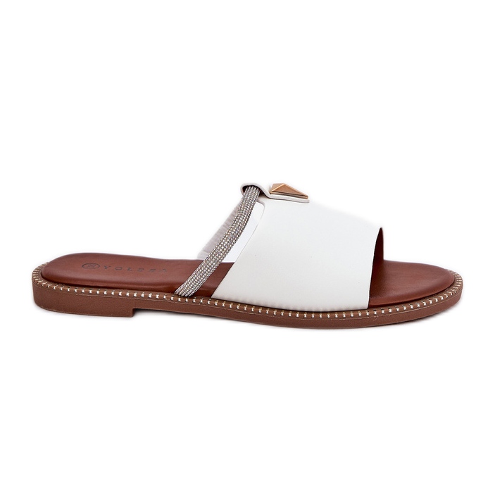Eco Leather Flat -hane flip flops med en dekorativ remvit
