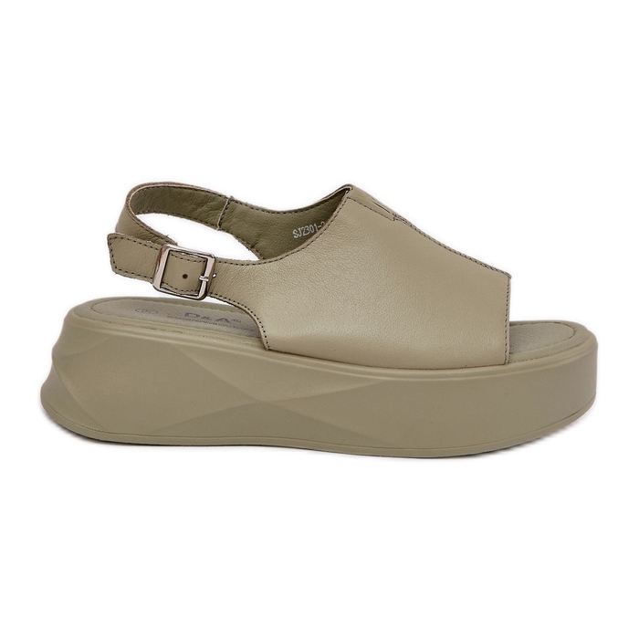S.Barski Kvinnors lädersandaler på D&amp;A SJ2301-2 Grön plattform