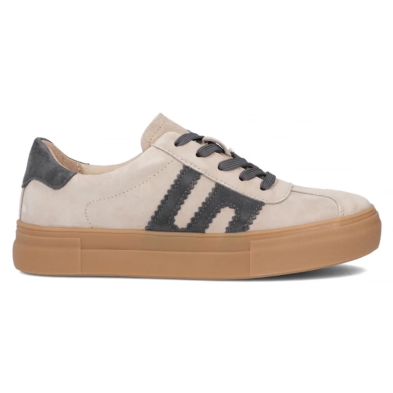 Läder sneakers filippo dp6798/25 beige med grå