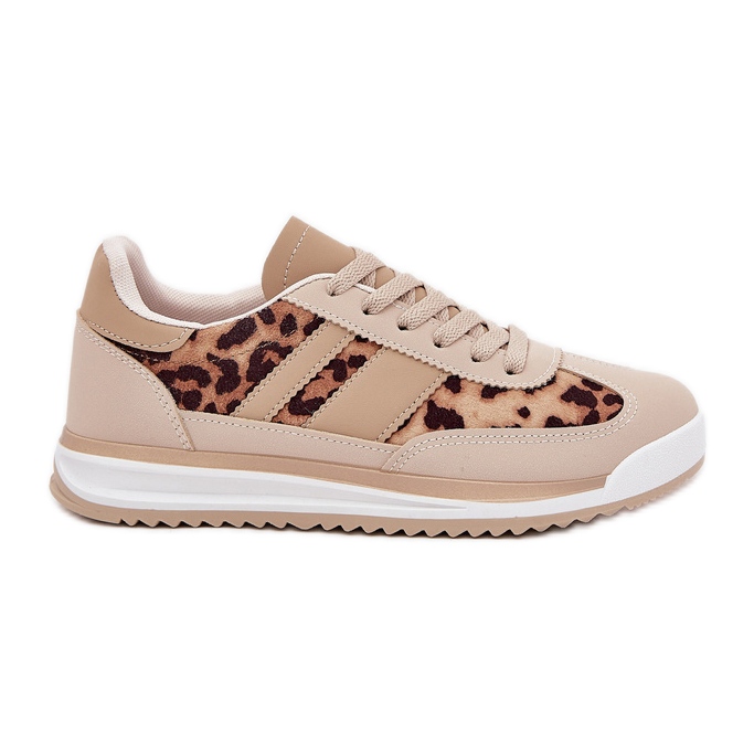 Sneakers sportskor kvinnors beige-brun leopardtryck