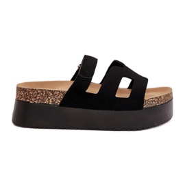 Tofflor på en massiv plattform svart