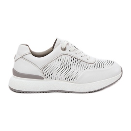 S.Barski Lädersportskor Sneakers Women's S. Barski LR51-551 White vit