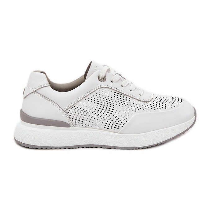 S.Barski Lädersportskor Sneakers Women's S. Barski LR51-551 White vit