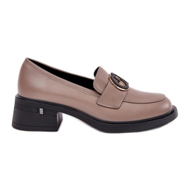 Vinceza 18102 Beige Leather Loafers