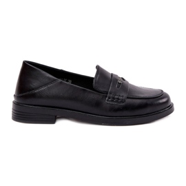 Eleganta kvinnors loafers gjorda av Vincezas naturläder 18100 svart