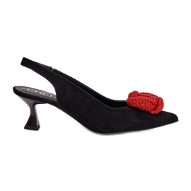 Suede Elegant Pumps på Chebello 4666 Black Szpilka svart