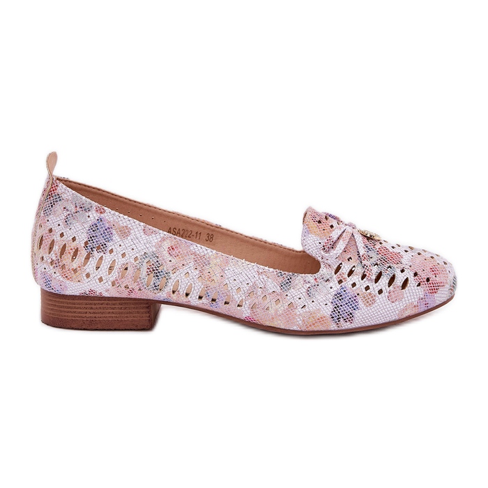 Jezzi OpenWork Ballerinas med en Eco Flower Bow i Suede Amepitrea Multicolor rosa