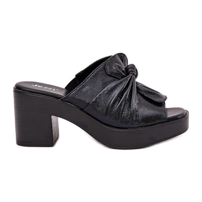 Jezzi Kvinnors flip flops på Eco Leather Post Black svart