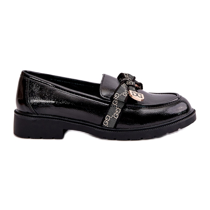 S.Barski Målade kvinnors loafers med Bows S. Barski HY42-331A svart