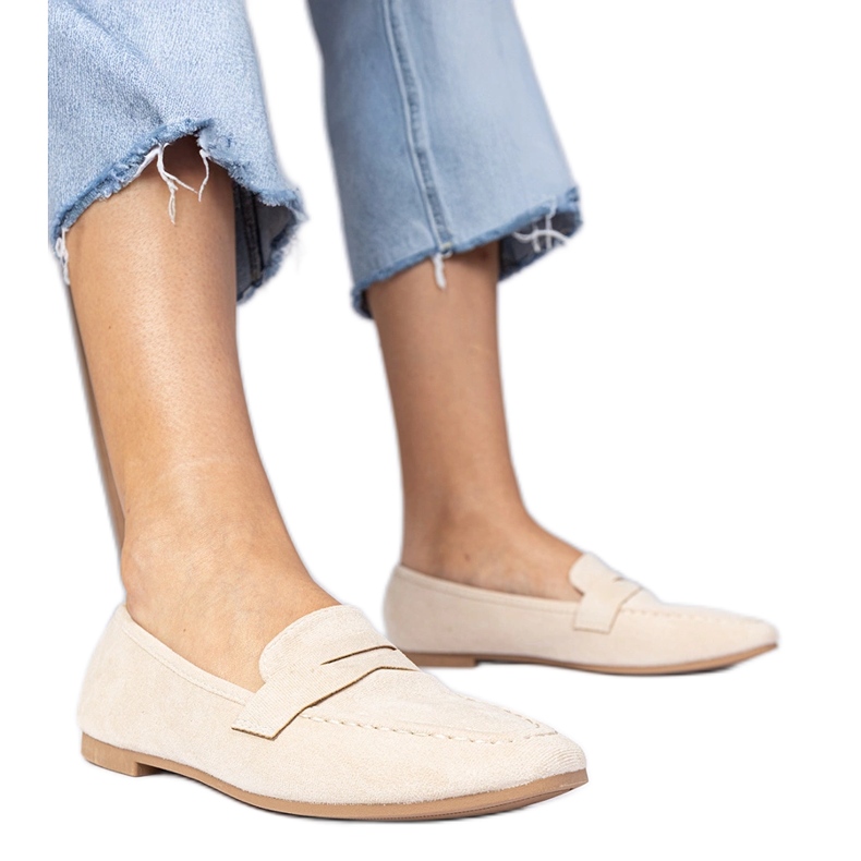 Beige eleganta loafers från Ekozamsz