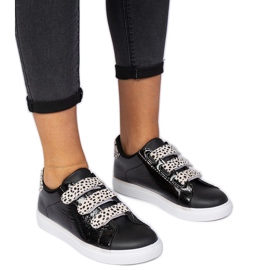 Svarta sneakers med djurens kardborrfinish