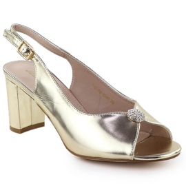 Kvinnors sandaler på posten Metallic Golden Jezzi 6985 gyllene