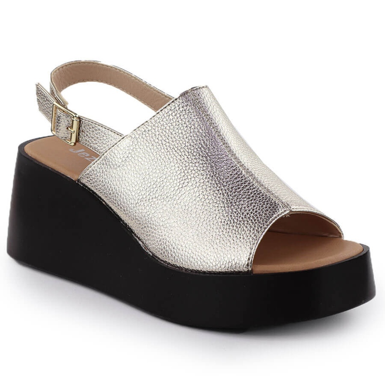 Kvinnors sandaler på plattformen Golden Jezzi 24130 gyllene