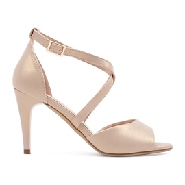 Kvinnors sandaler på Sergio Leone Pearl Heels beige