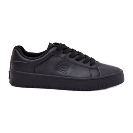 Låga kvinnors sneakers med Eco Leather Big Star NN274576 Black svart