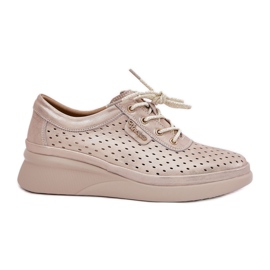 Vinceza Kvinnors lädersportsportsport Sovande sovskor gyllene