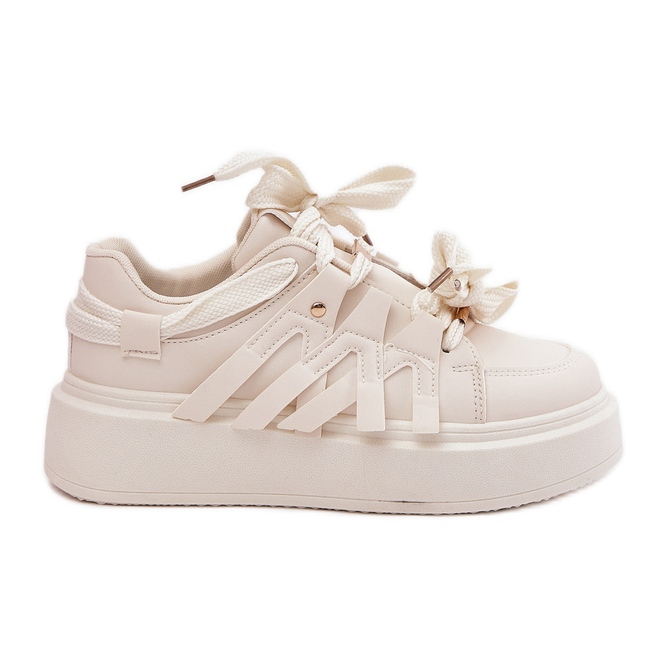 Eco Leather Sneakers på Beige -plattformen