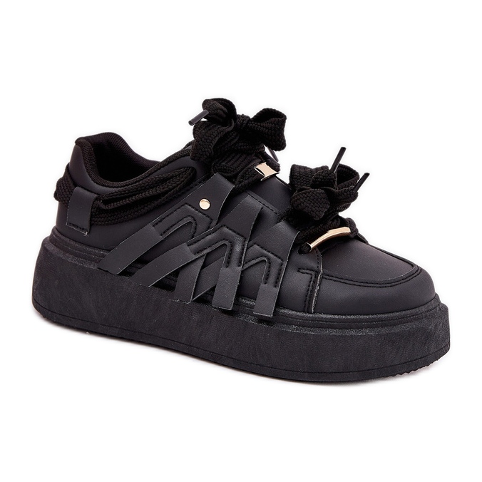 Eco Leather Sneakers på den svarta plattformen