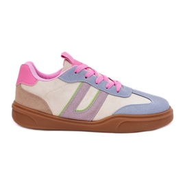 Kvinnors sneakers med Eco Suede Multicolor beige