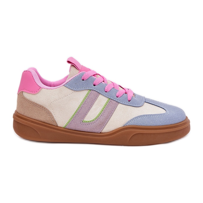 Kvinnors sneakers med Eco Suede Multicolor beige