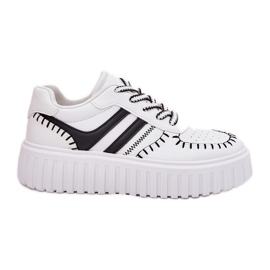 Kvinnors sneakers på plattformen vit och vit