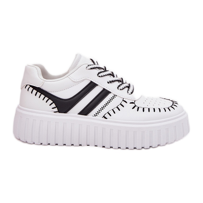 Kvinnors sneakers på plattformen vit och vit