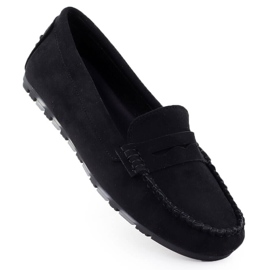 Moccasins Women's Black Evento 7673 Kvinnors mocka skor svart