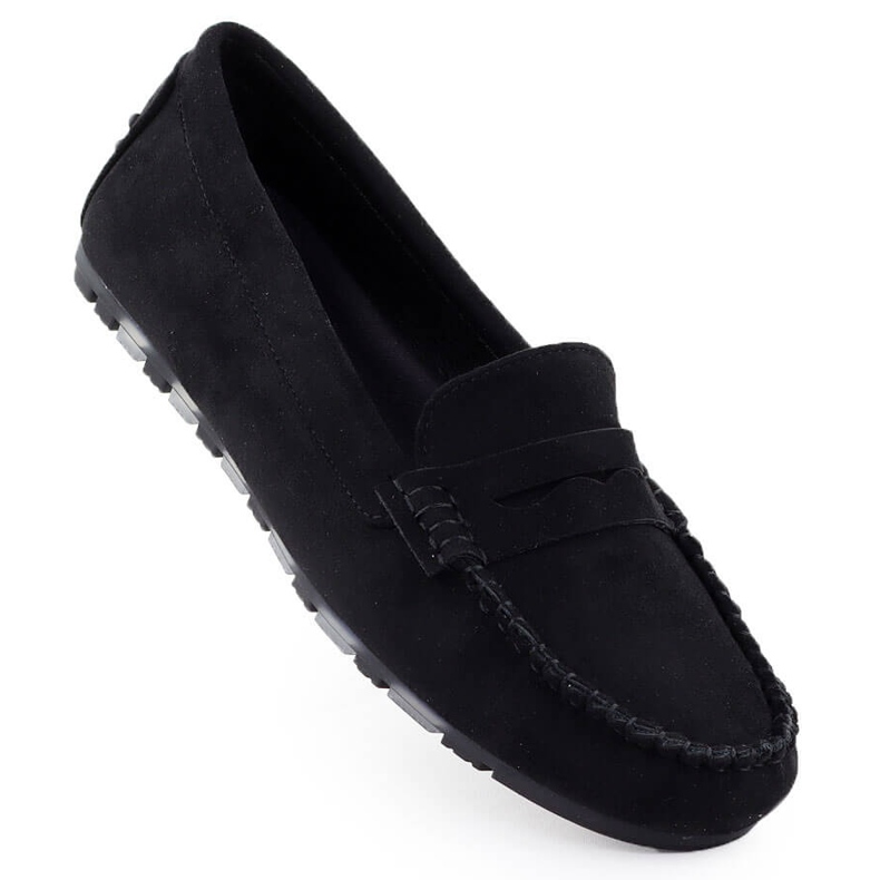 Moccasins Women's Black Evento 7673 Kvinnors mocka skor svart