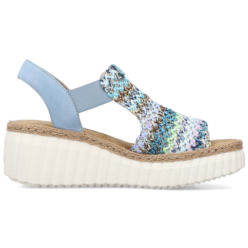 Rieker kvinnors sandaler läder blå insats