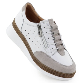 Kvinnors läderskor för vita kilar T.Sokolski W25-202