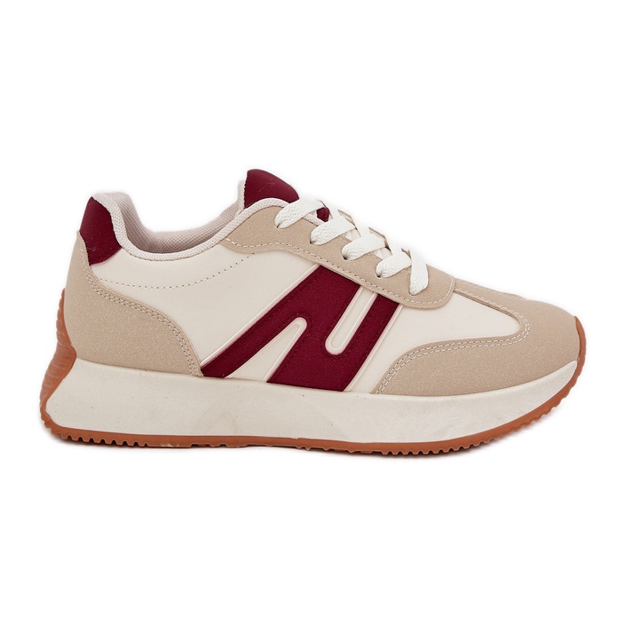 Kvinnors sportskor på beigblå plattform beige