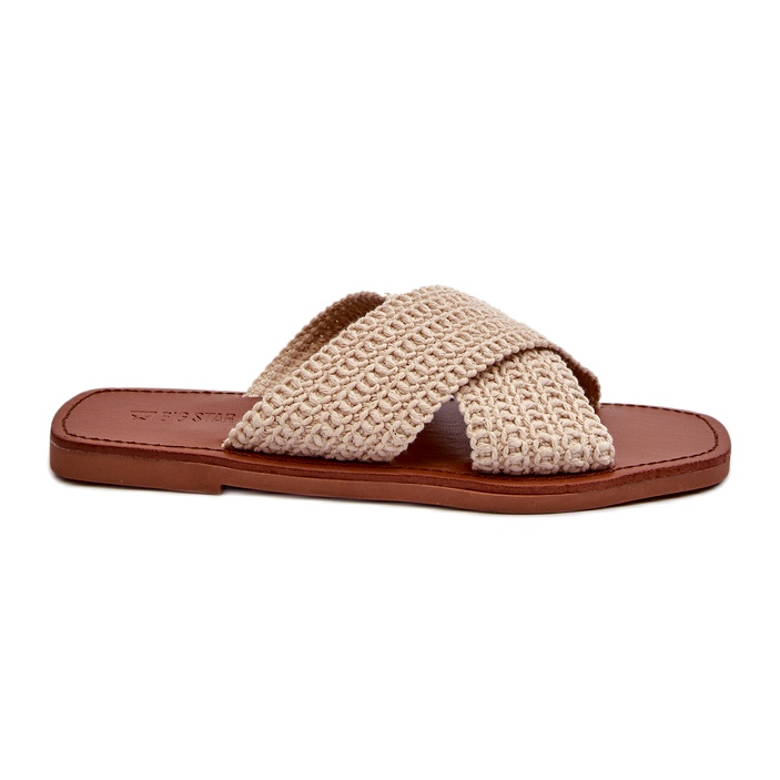 Kvinnors flip flops av Big Star NN274078 Beige