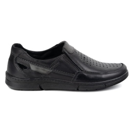 Olivier Herrläder loafers för sommaren 602 svart