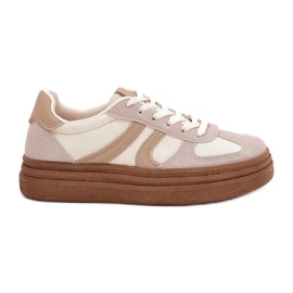 Kvinnors sneakers på plattformen Dark Beige