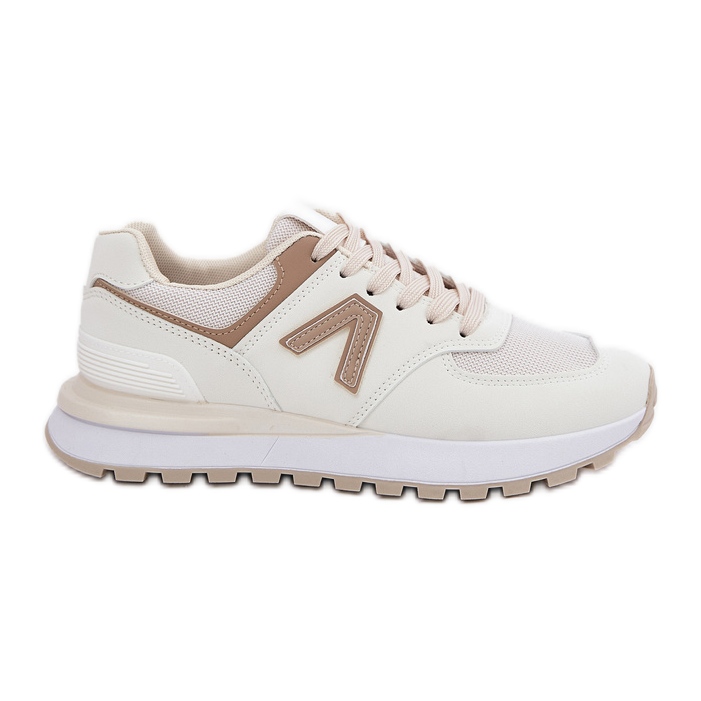 Kvinnors sportskor med Eco Leather Beige