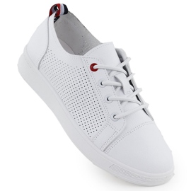 Sportskor sneakers med Eco -Leather OpenWork White Potocki Py1633 vit