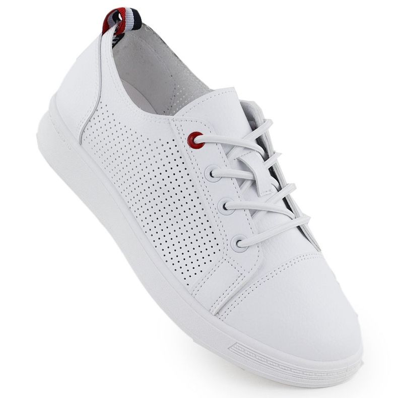 Sportskor sneakers med Eco -Leather OpenWork White Potocki Py1633 vit