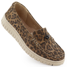 Lädermockasin Women's Leopard Leopards Brown Helios 441 brun