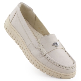 Women's Leather Loafers Ekri Helios 441 beige
