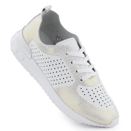 Białe Artiker 56C1036 OpenWork Leather Sports Shoes vit