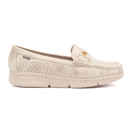 Goodin Gyllene OpenWork Loafers med ett gyllene element