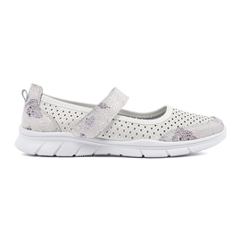 Goodin Vit OpenWork Läder Sport Ballerinas
