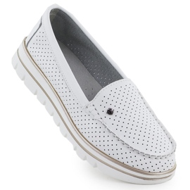 OpenWork Leather Loafers på White Filippo DP7006 -plattformen vit