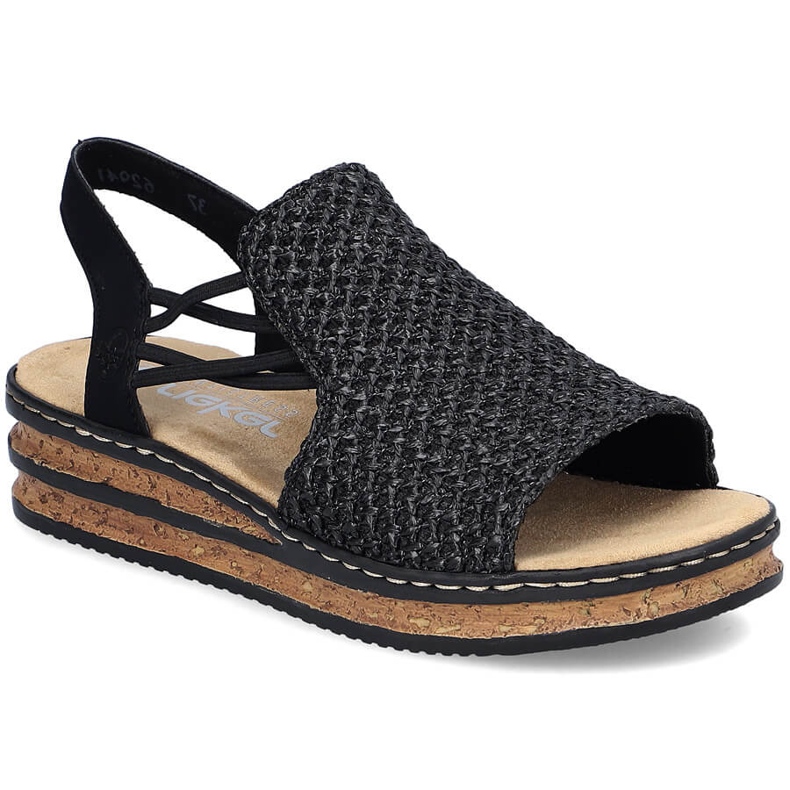 Women's Sandals on Wedgets Black Rieker 62941-00 svart