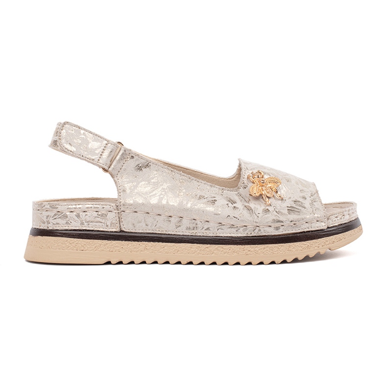 Goodin Ljus beige sandaler på plattformen med en stift