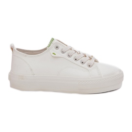 Kvinnors sneakers på plattform med Eco Leather Big Star RR274A295 Vit
